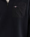 Bluza męska z zamkiem do połowy relaxed fit czarna