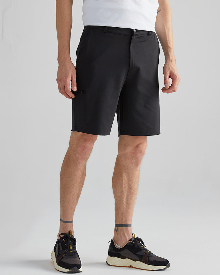 Szorty męskie z nadrukiem regular fit czarne