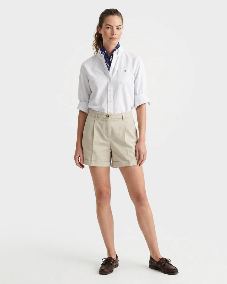 Szorty damskie relaxed fit beżowe