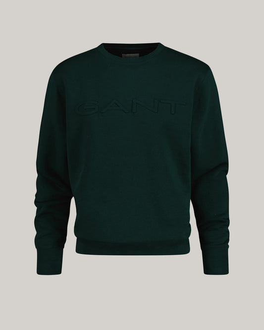 Bluza męska z nadrukiem i okrągłym kołnierzykiem regular fit zielona