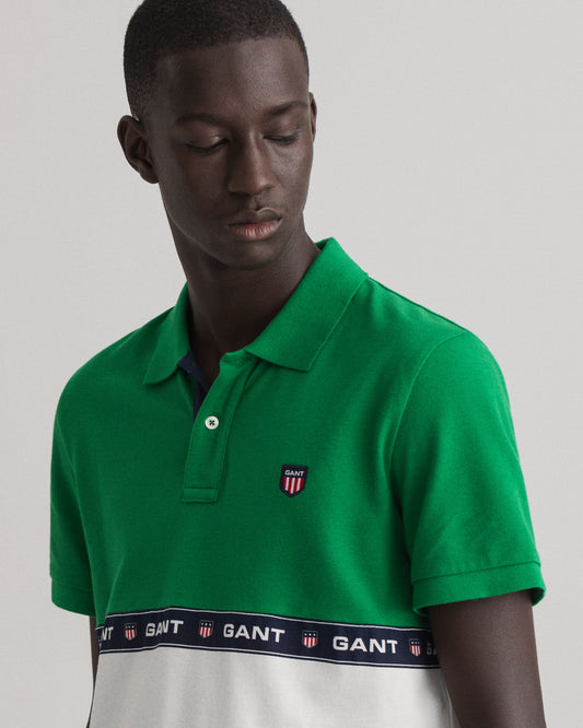 Męska zielona polo regular fit z logo