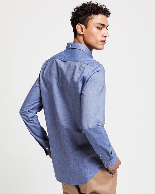 Koszula męska z długim rękawem granatowa