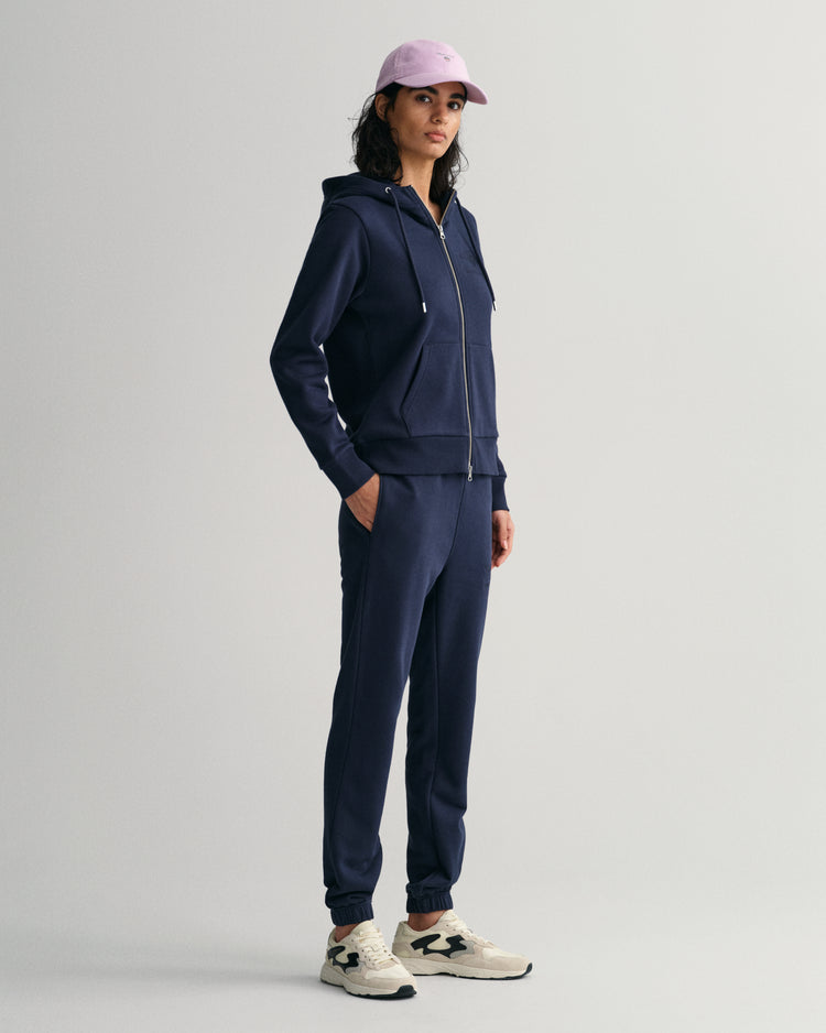 Bluza z kapturem, zamkiem błyskawicznym i nadrukiem tonal