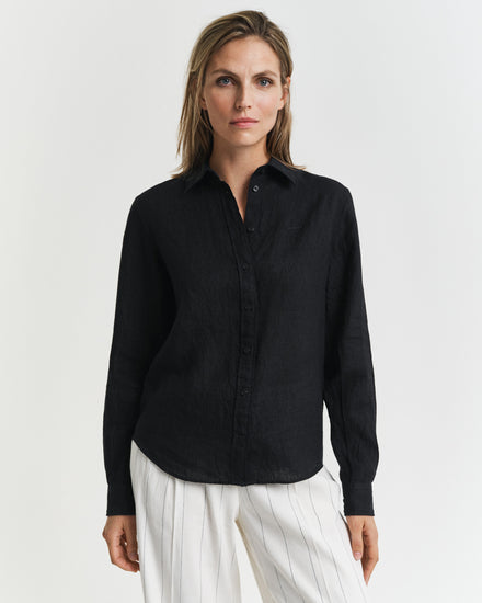 Koszula damska z długim rękawem regular fit czarna
