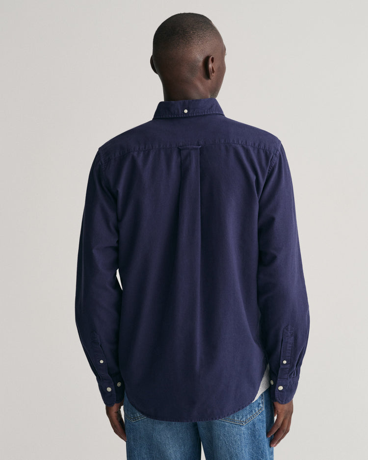 Bawełniana koszula męska z długim rękawem regular fit granatowa