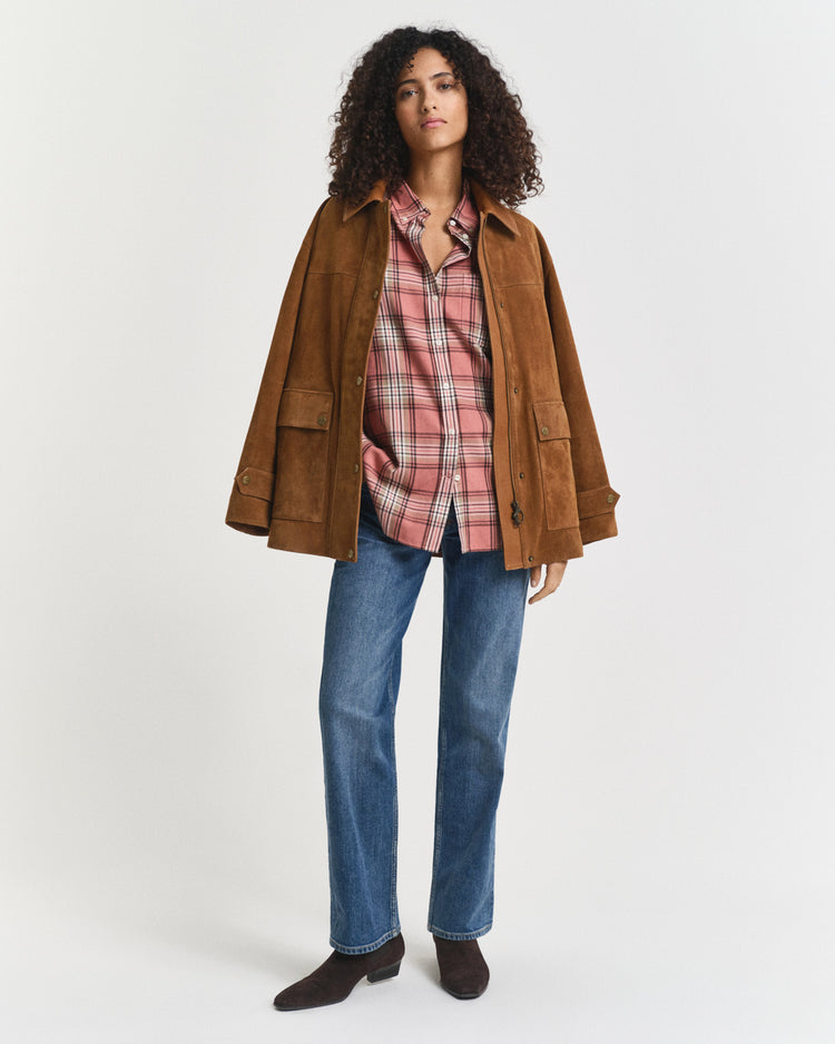 Flanelowa koszula w kratę o kroju relaxed fit