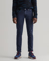 Spodnie jeansowe męskie extra slim fit granatowe
