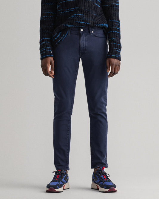 Spodnie jeansowe męskie extra slim fit granatowe