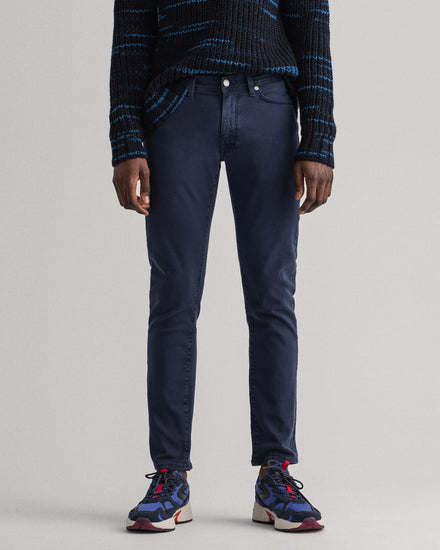 Spodnie jeansowe męskie extra slim fit granatowe