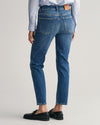 Spodnie jeansowe damskie slim fit niebieskie