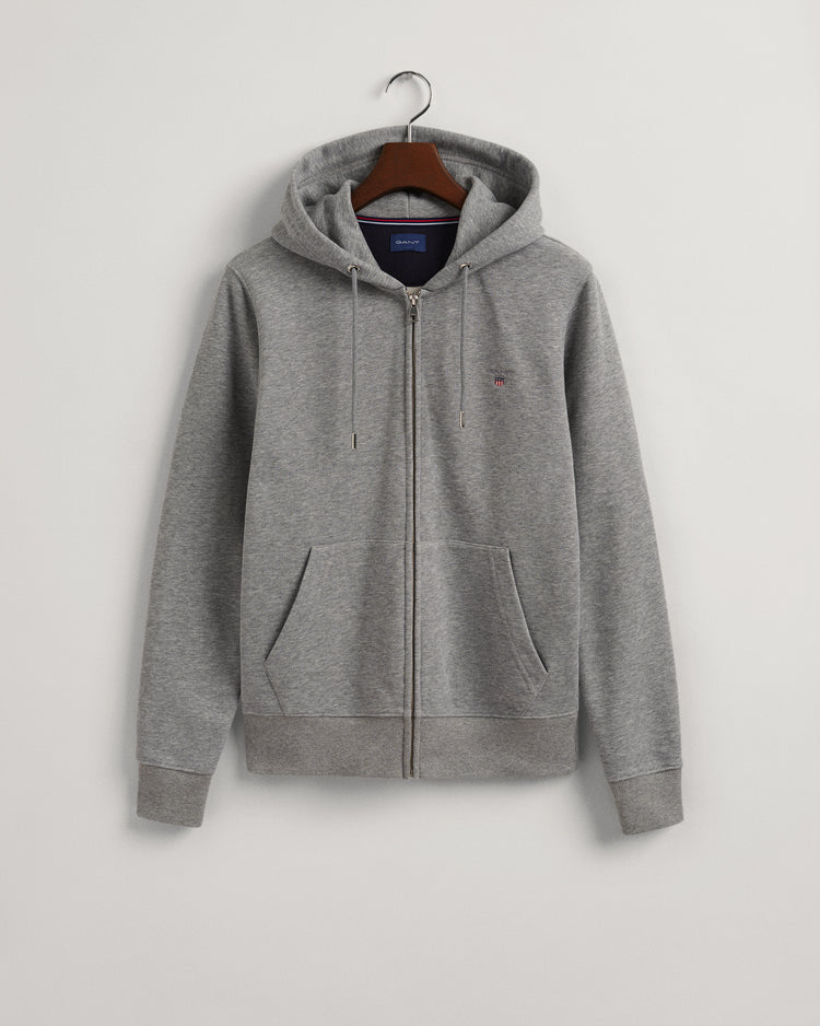 Męska szara bluza z kapturem o regularnym kroju