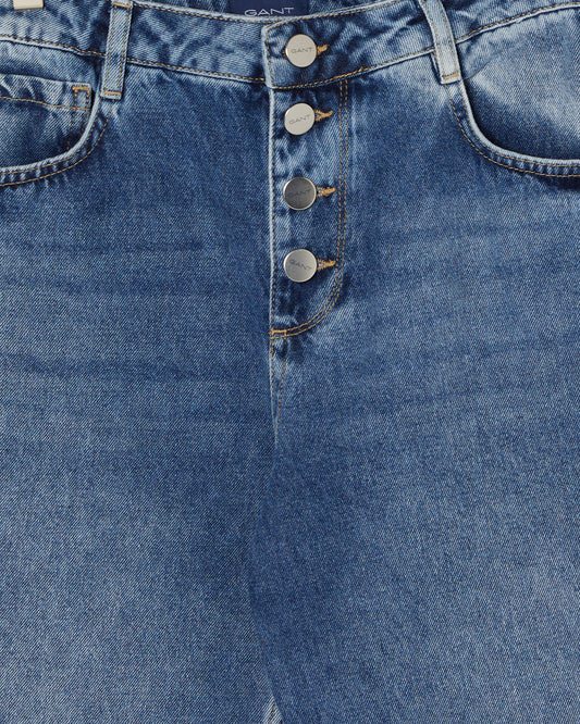 Spodnie damskie straight fit niebieskie