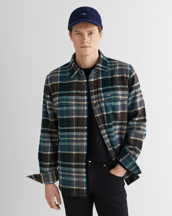 Wełniana kraciasta kurtka