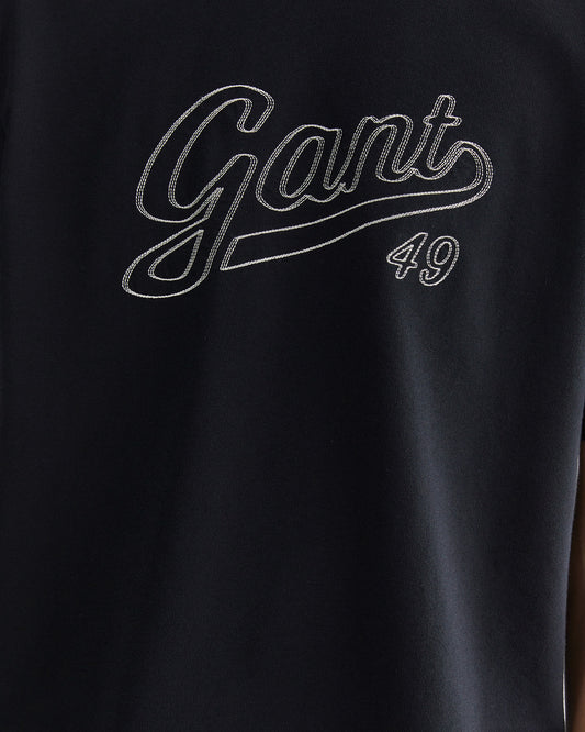 Bawełniany t-shirt męski z nadrukiem okrągły kołnierzyk relaxed fit