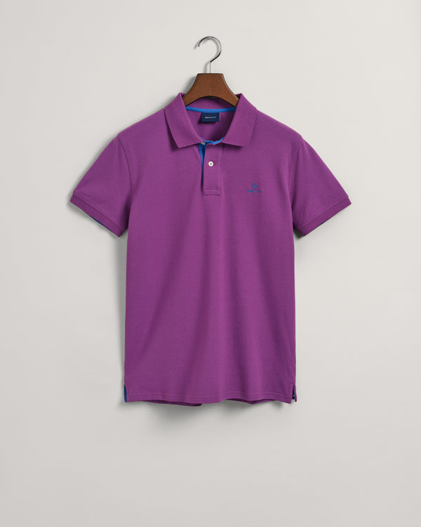 Męski fioletowy slim fit polo