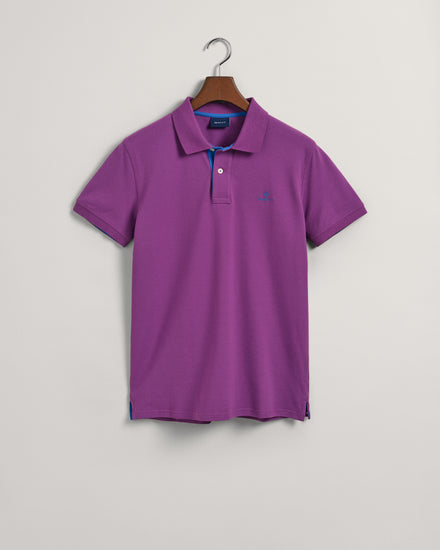 Męski fioletowy slim fit polo