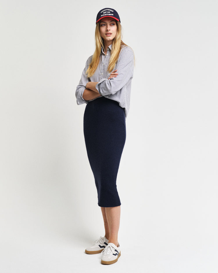 Spódnica damska slim fit granatowa