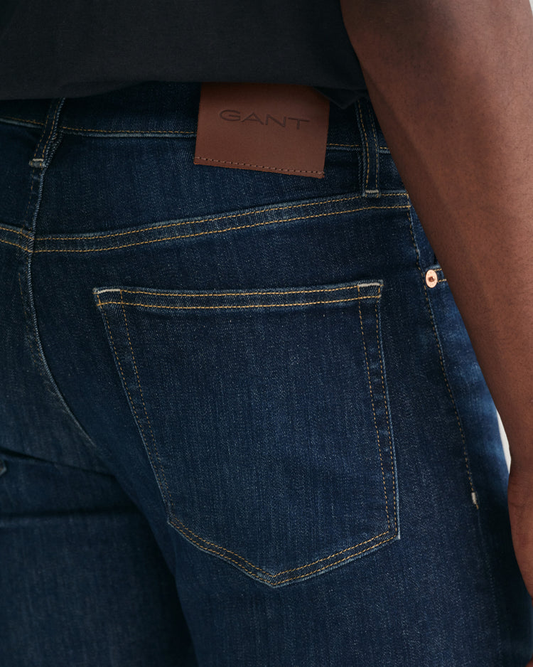 Spodnie jeansowe męskie extra slim fit granatowe