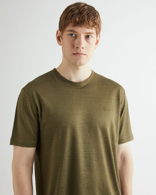 T-shirt męski z krótkim rękawem z okrągłym kołnierzykiem regular fit