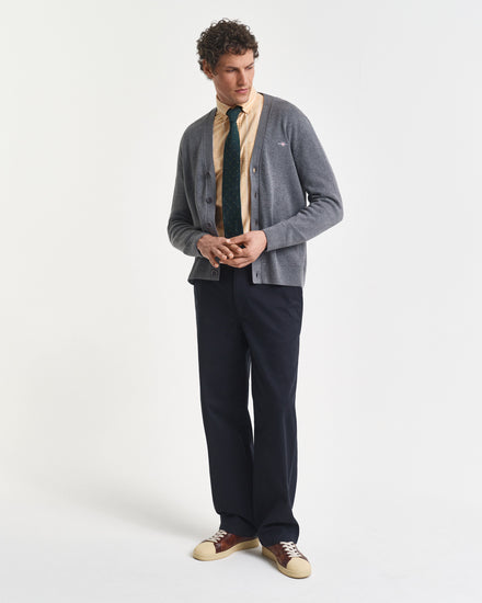 Sweter męski zapinany na guziki z długim rękawem regular fit