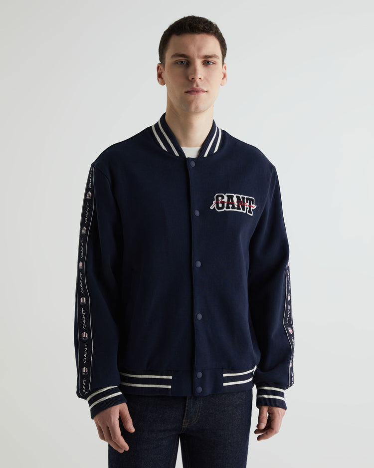 Kurtka męska z nadrukiem ze stójką z długim rękawem regular fit