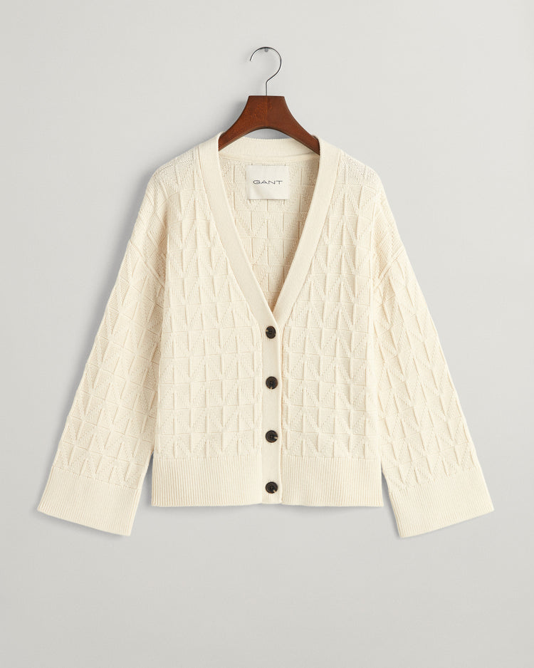 Sweter rozpinany damski z długim rękawem i klasycznym kołnierzem relaxed fit