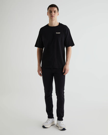 Bawełniany t-shirt męski z nadrukiem okrągły kołnierzyk regular fit