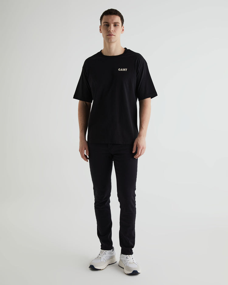 Bawełniany t-shirt męski z nadrukiem okrągły kołnierzyk regular fit