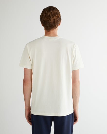T-shirt męski z nadrukiem regular fit biały