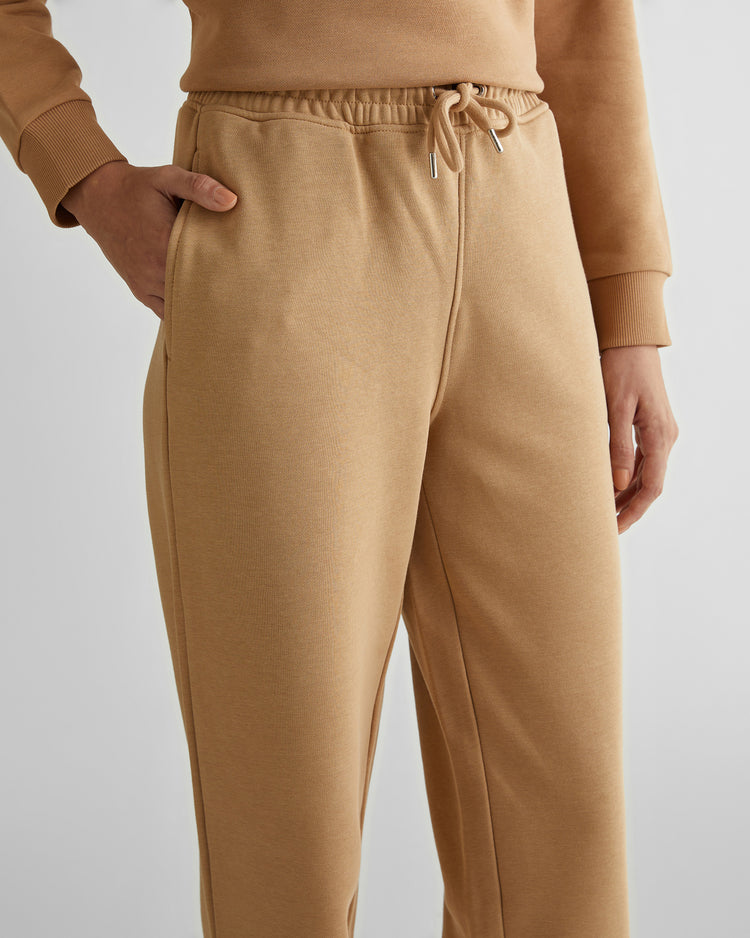 Spodnie dresowe damskie relaxed fit beżowe