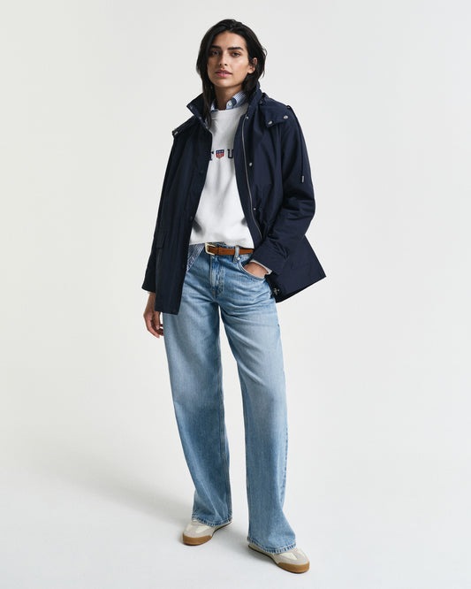 Wodoodporna kurtka damska z kapturem granatowa