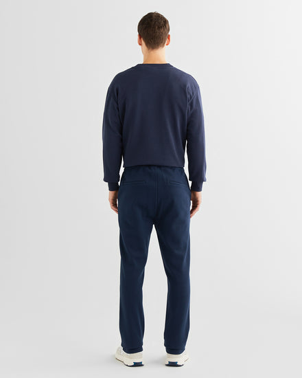 Bawełniane spodnie dresowe męskie regular fit granatowe