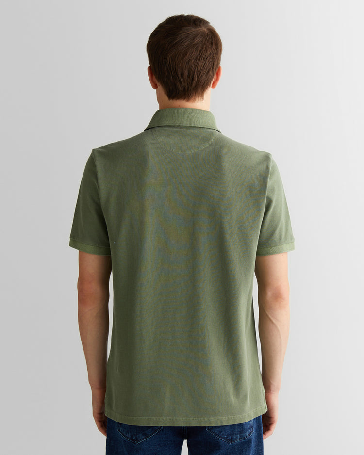 Polo męskie z krótkim rękawem regular fit zielone