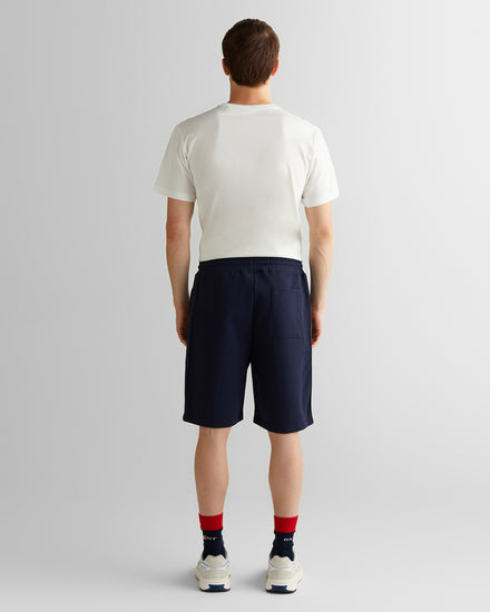 Szorty męskie z nadrukiem regular fit granatowe