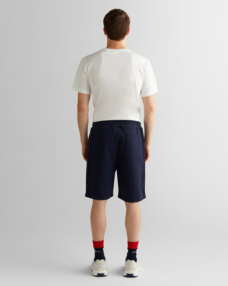 Szorty męskie z nadrukiem regular fit granatowe