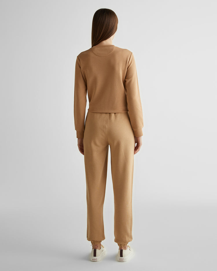Spodnie dresowe damskie relaxed fit beżowe