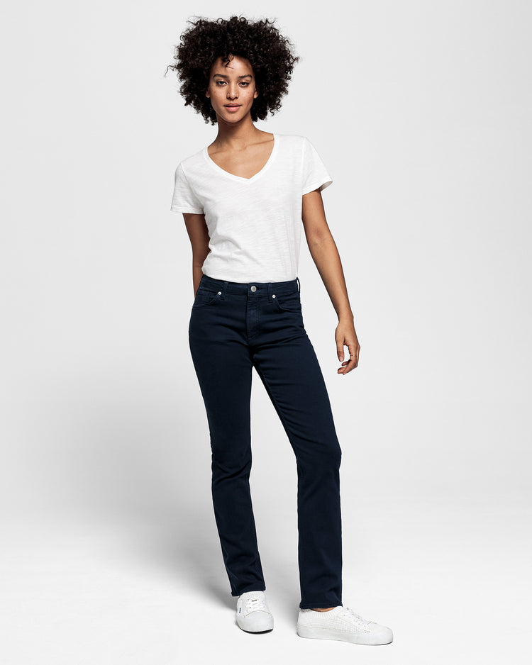 Spodnie damskie slim fit granatowe