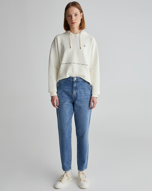 Bawełniane spodnie jeansowe damskie niebieskie