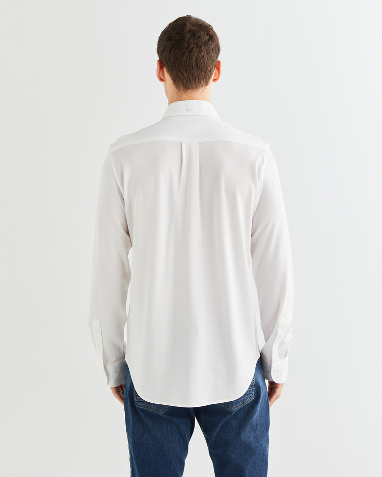 Koszula męska z długim rękawem regular fit biała