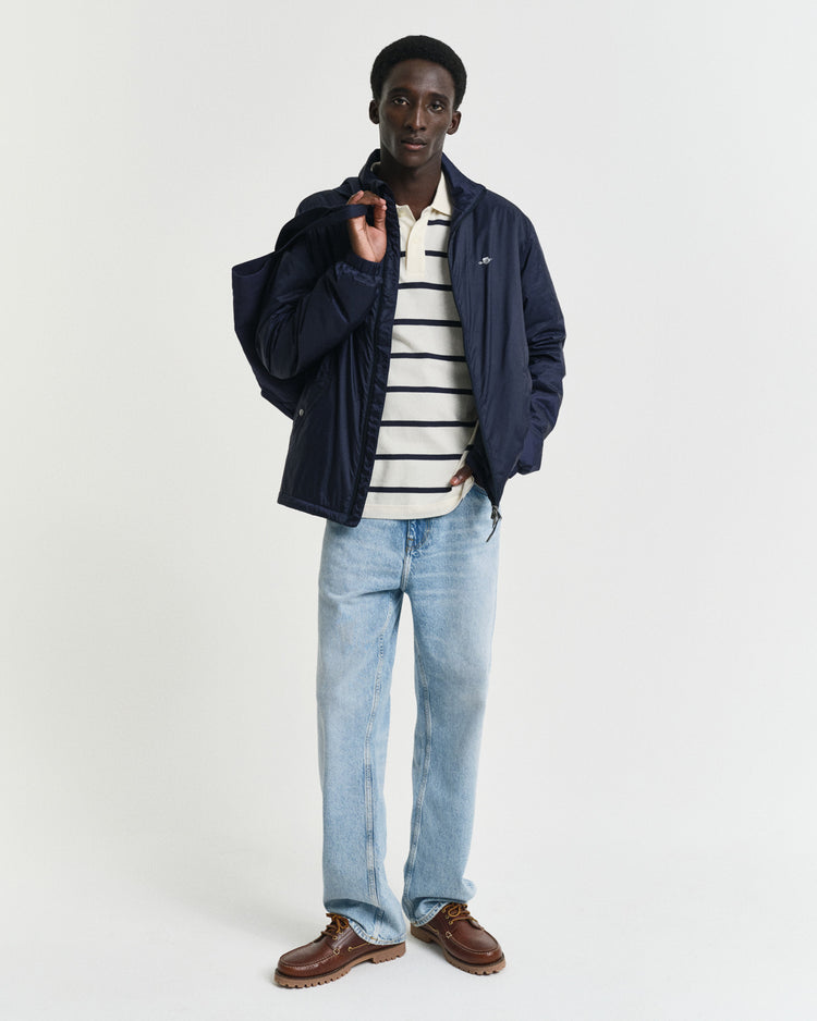 Koszulka polo męska w paski z krótkim rękawem regular fit