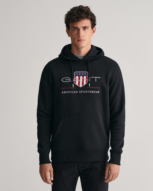 Bluza męska z kapturem regular fit czarna