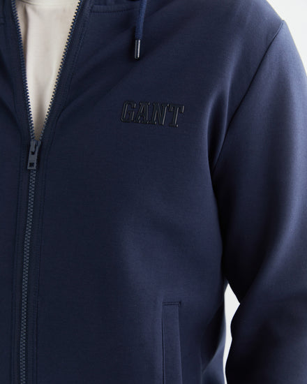 Bluza męska z nadrukiem z zamkiem relaxed fit granatowa