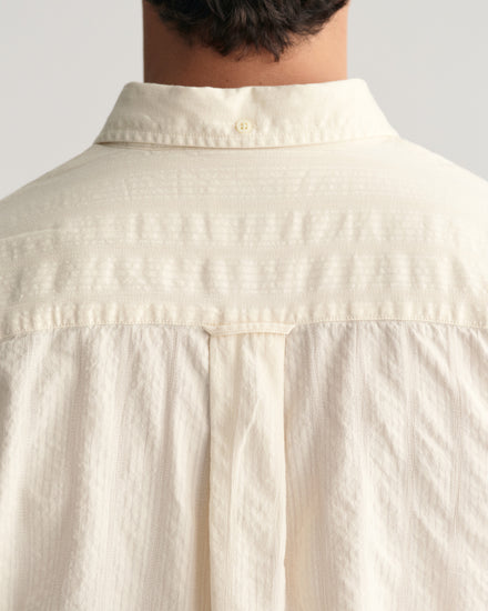 Bawełniana koszula męska w paski z długim rękawem relaxed fit