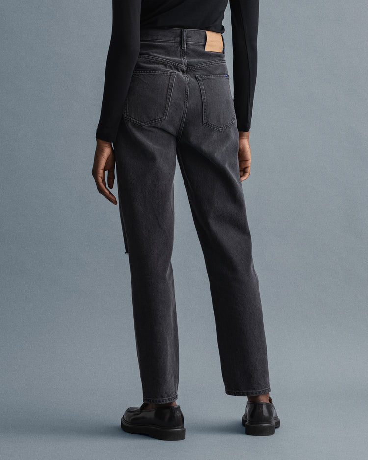 Bawełniane spodnie jeansowe damskie slim fit czarne