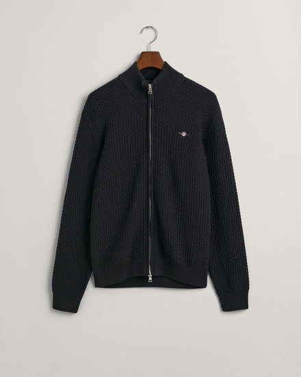 Bawełniany sweter rozpinany męski z zamkiem regular fit szary