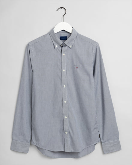 Męska niebieska koszula slim fit w paski
