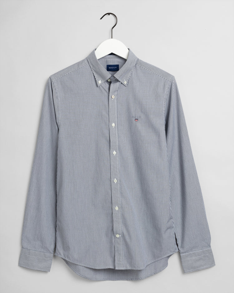 Męska niebieska koszula slim fit w paski