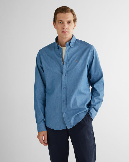 Koszula męska z długim rękawem regular fit niebieska