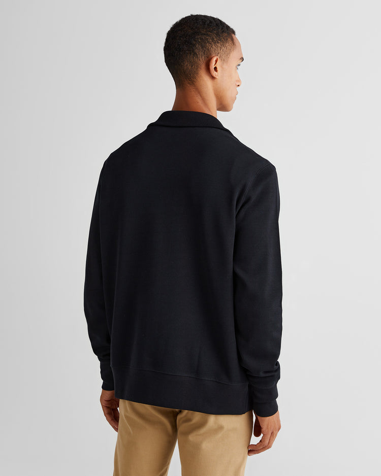 Bawełniana bluza męska z długim rękawem half zip regular fit