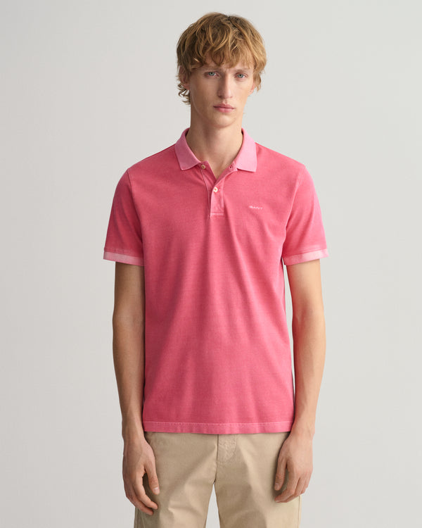 Męski różowy regular fit polo